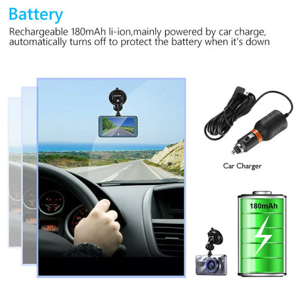 1080P Car Dash Camera Dual Front and Rear Video DVR Recorder Night Vision Kit