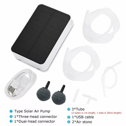 1pcs Outdoor Solar Oxygenator Aquarium Pond Fish Tank Aerator Air Pump Oxygen Stone