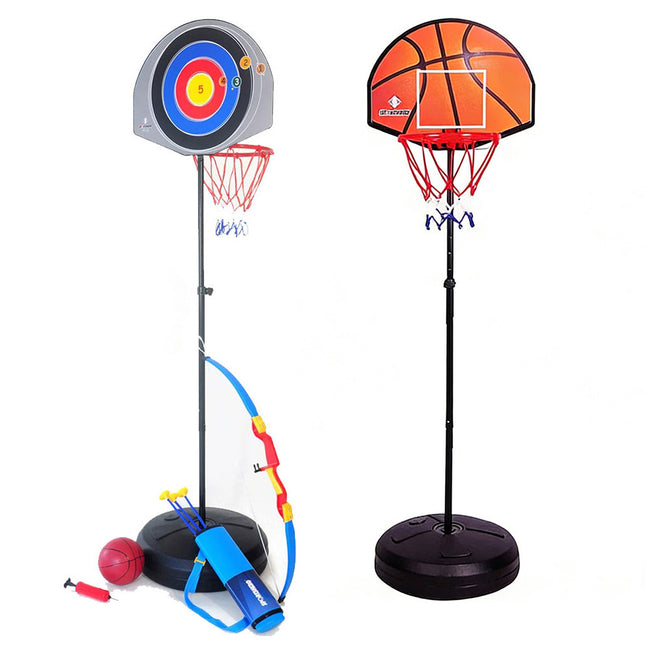 2 - in - 1 Kids Basketball Hoop and Archery Game Set Toys Gift Sport Center