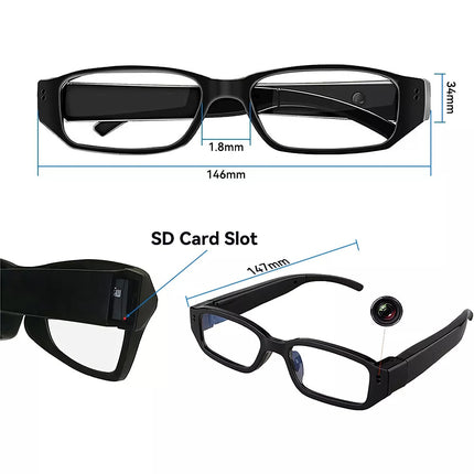 Mini Glasses Camera Wearable Security Camera 1080P Video Recorder Sports Camera