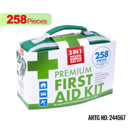 258PCS Value Emergency First Aid Kit Medical Travel Set Workplace Family Safety