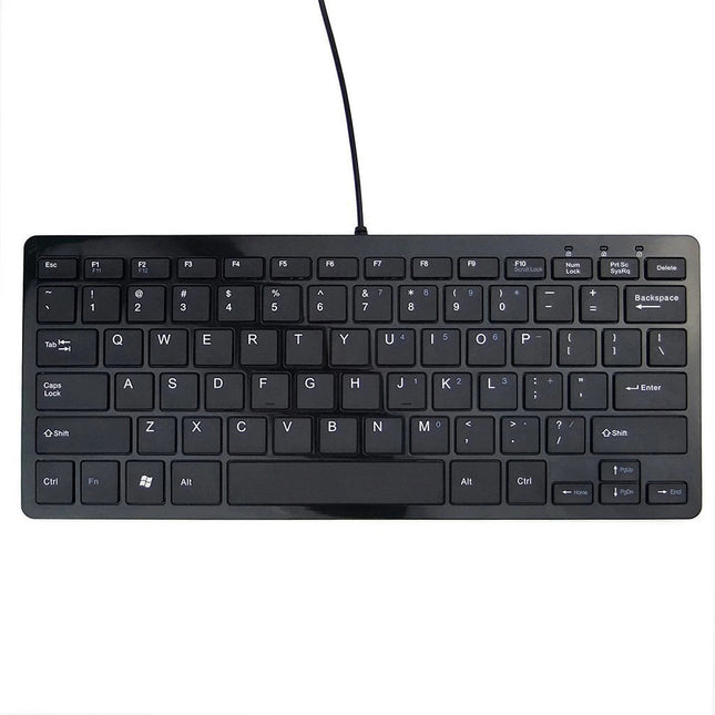 Ultra Slim USB Keyboard BLACK Wired Computer Mini Keyboard for Apple PC