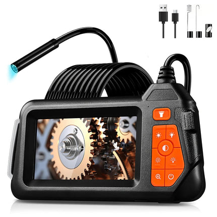 1080P Industrial Endoscope Camera Borescope Inspection Camera w/ 4.3" IPS Screen 2m/5.5mm