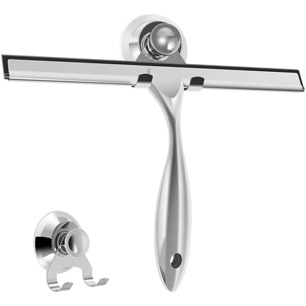 Shower Squeegee Stainless Steel Window Squeegee with Suction Cup