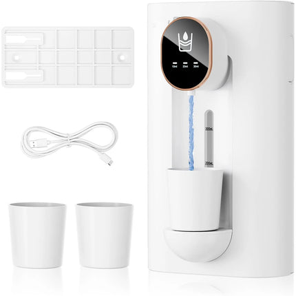 Touchless Automatic Mouthwash Dispenser 540ml with 2 Cups Rechargeable Wall