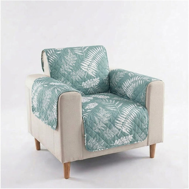 Sofa Cover Quilted Couch Covers Lounge Pet Protector Slipcovers Light Green Leaves 55*196CM