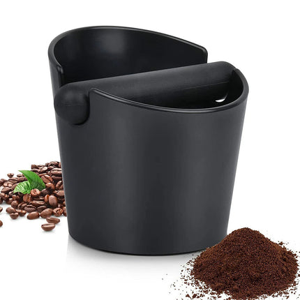 Black Bucket Coffee Waste Container Tamper Tube Bin Knock Box Espresso Grinds