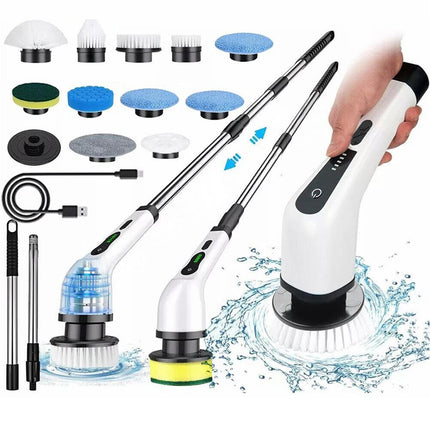 11 In 1 Electric Spin Scrubber Turbo Scrub Cleaning Brush Cordless Rechargeable