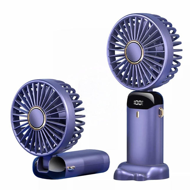 Handheld Fan Rechargeable USB Portable with 5 Speeds&Digital Display Ultra Quiet