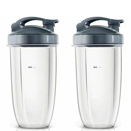 2x Replacement 32oz Cups Flip Top To Go Lid for NutriBullet 600w 900w