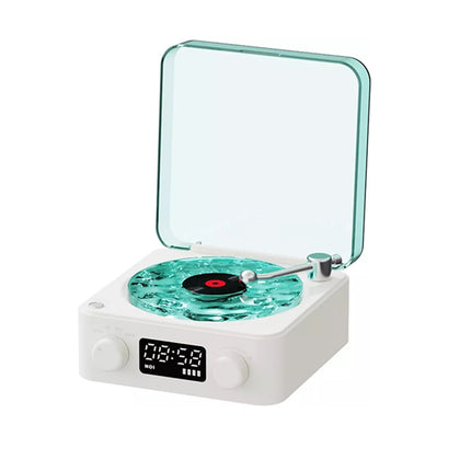 Portable Vintage Vinyl Speaker Wireless with Adjustable Light for Bedroom Party