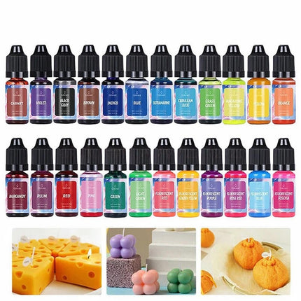 24Colors Candle Pigment Colorant Coloring Agent For DIY Candle Soap Bath Bomb