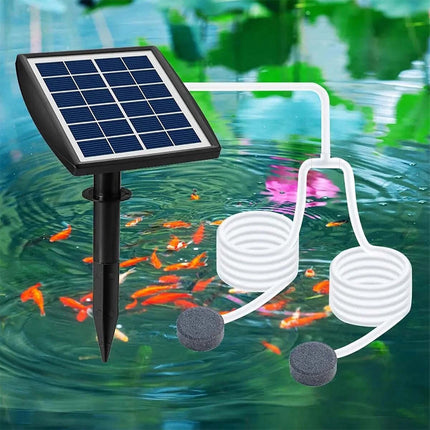 1pcs Outdoor Solar Oxygenator Aquarium Pond Fish Tank Aerator Air Pump Oxygen Stone