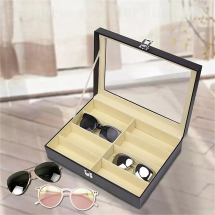 8 Grids Sunglasses Display Case Glasses Eyeglasses Organizer Holder Storage Box
