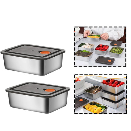 Stainless Steel Food Storage Containers Airtight Lid for Lunch Picnic Travel