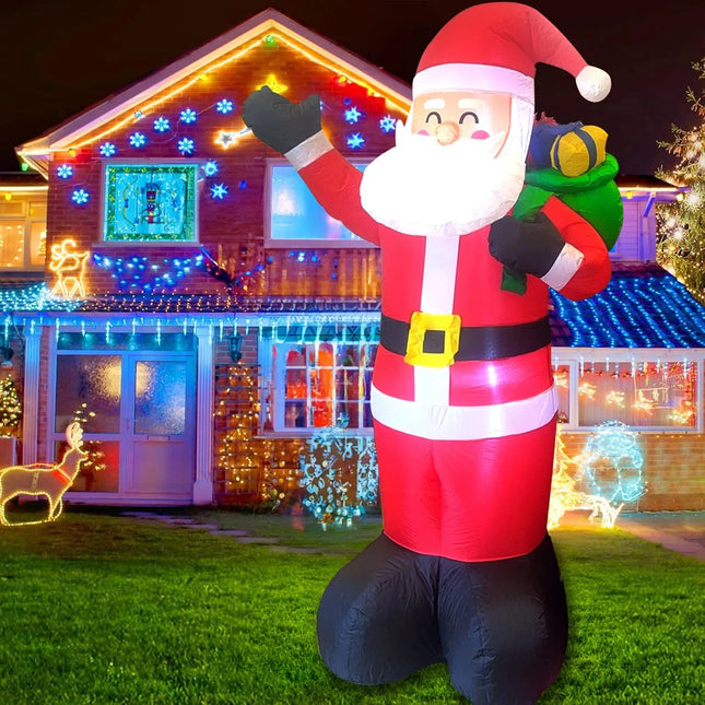 6.6ft Inflatable Santa Claus with LED Lighting Indoor Outdoor Christmas Party