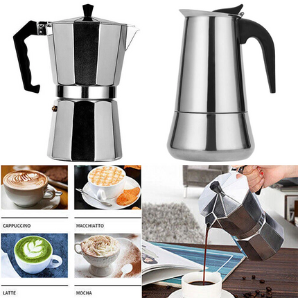600ML Coffee Maker Moka Percolator Stove Top Espresso Latte Aluminium Pot