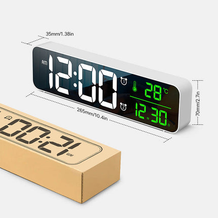 LED Digital Alarm Clock Temperature Music Alarm USB Power Wall Clock