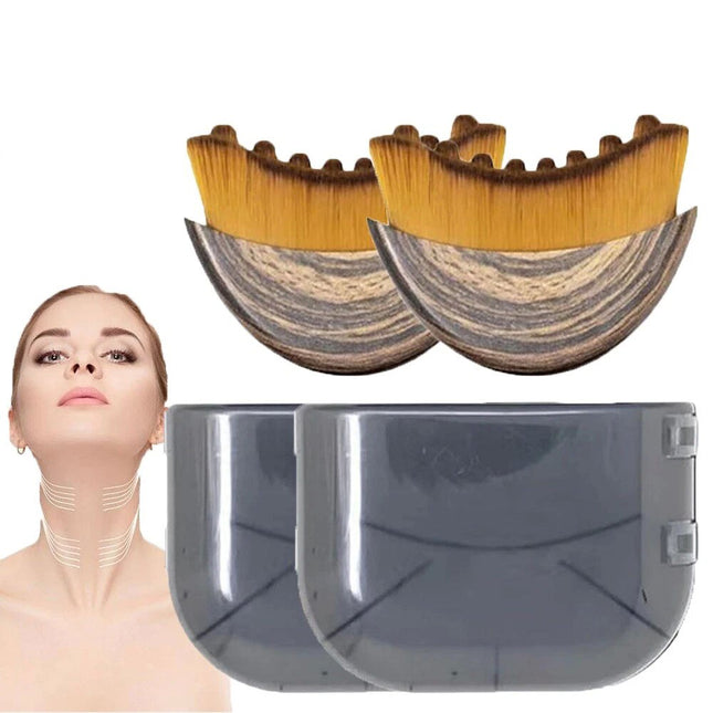 2Pcs Lymphatic Contour Face Brush, Dry Brushing Face Brush,Lymphatic Drainage Massage