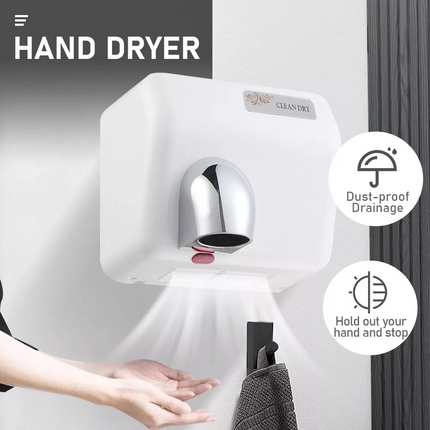 2300W Automatic Hand Dryer Super Powerful 360° Rotational Wall Mounted