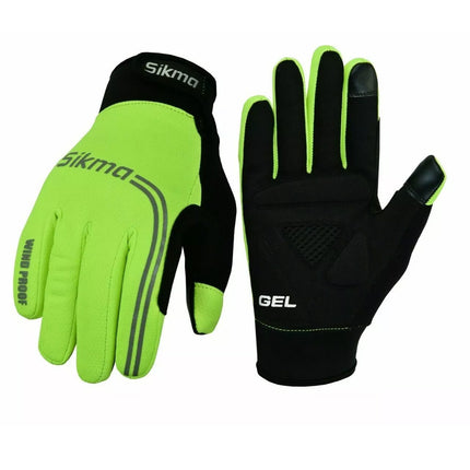 Cycling Gloves Windproof Gel Padded Touchscreen Full Finger Winter Gloves L