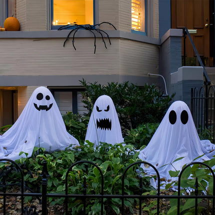 165Cm Halloween Spooky Ghost Decor with String Lights Cute Light Up Ghost Outdoor Dec D