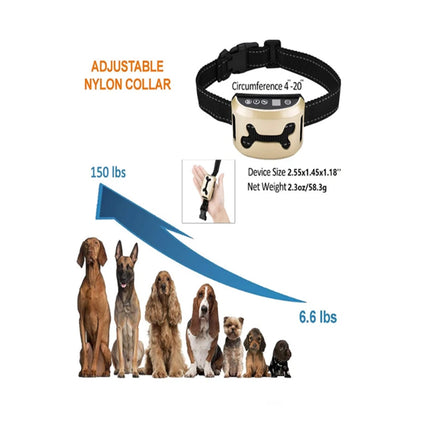 Dog Bark Collar Rechargeable Smart Anti Barking Training Collar for Dogs Gold
