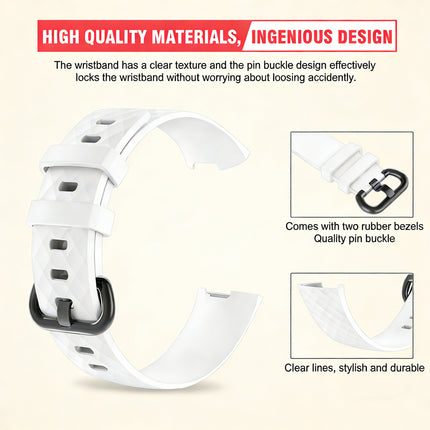 Fitbit Charge 3/4 Smart Watch Classic Replacement Band White