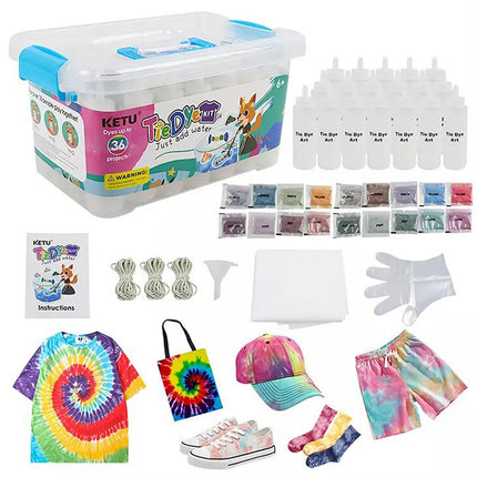 18 Colors Set One Step Tie Dye Kit Classic Super Vibrant Bright Colour DIY