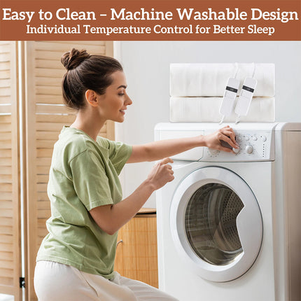 Plush Electric Blanket Fully-Fitted Washable Winter Warm Underlay Double(137x193cm)
