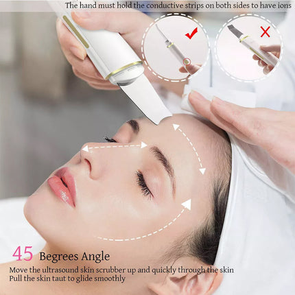 Facial Skin Scrubber Ultrasonic Dirt Cleaning Blackhead Remover Face Clean Care