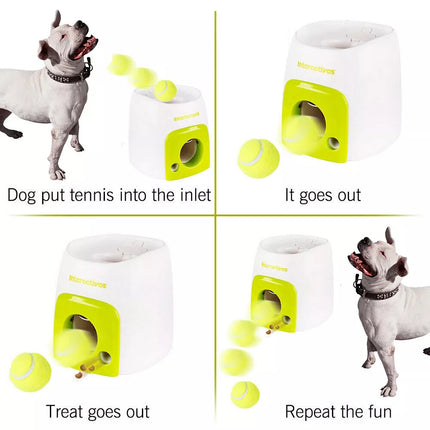 Pet Tennis Ball Machine Launcher Interactive Dog Toys Fetch Thrower Roll Out OZ