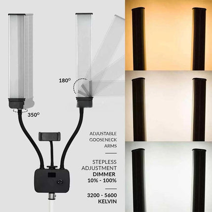 45W Dimmable LED Beauty Light Stand Makeup Live Eyelash Extensions Tattoo Studio
