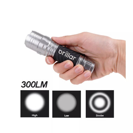 2X Brillar Outdoor LED Flashlight Torch Camping Hiking Lights Torches W/Battery