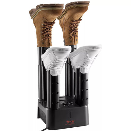 Detachable 4 Tubes Shoe Dryer with Heat Blower & Timer Black & Orange