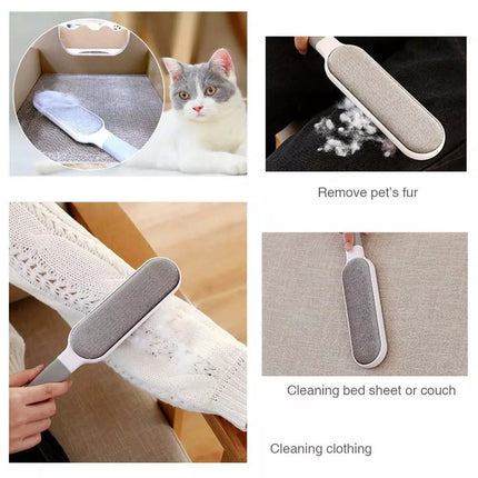 3in1 Furs Brusher Pet Hair Lint Remover Brush Self-cleaning Base & Travel Size