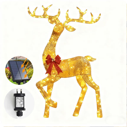 6ft Christmas Decoration Reindeer LED Lights Light up Solar Iron Frame Door De