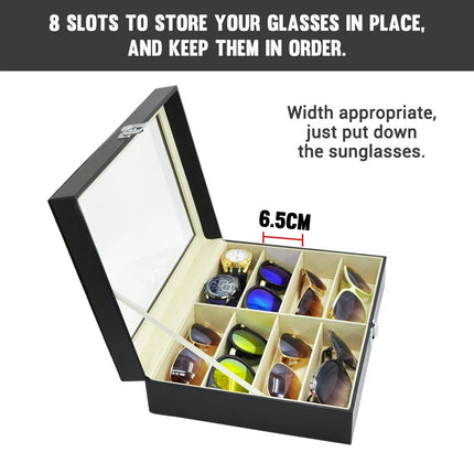 8 Grids Sunglasses Display Case Glasses Eyeglasses Organizer Holder Storage Box