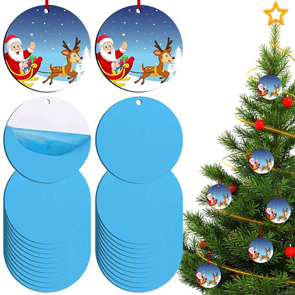 26Pcs Christmas Sublimation Ornament with Red String Double Sides Sublimation