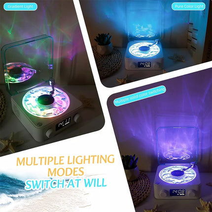 Portable Vintage Vinyl Speaker Wireless with Adjustable Light for Bedroom Party