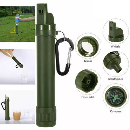 Portable Water Filter Straw Purifier Emergency Life Survival Outdoor Camping