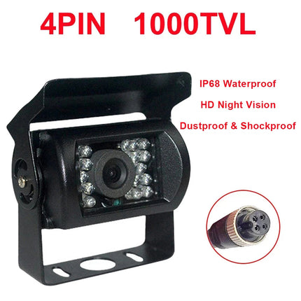 4 PIN Heavy Duty CCD Color Rear View Camera Waterproof IR Night Vision For Truck