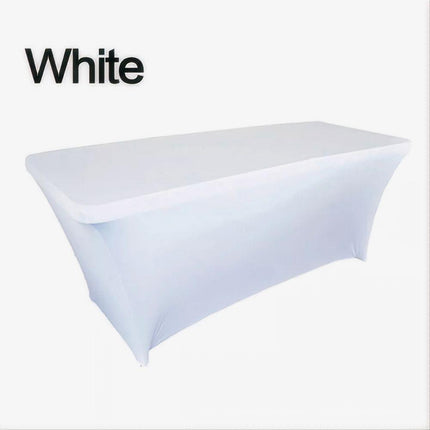 2pcs 4FT White Fitted Spandex Tablecloth Table Clothes Cover Banquets Wedding Party