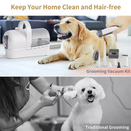 7 IN 1 Pet Grooming Kit Cat Dog Hair Vacuum Remover Dryer Nail Trimmer Low Noise