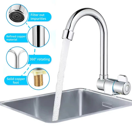Single Cold Water Tap 360° Rotation 1/2inch Mounting Faucet For RV Motorhome