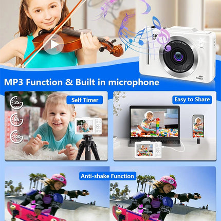 Mini Digital Camera 32GB 4K 48MP Compact Digital Camera 16X Digital Zoom