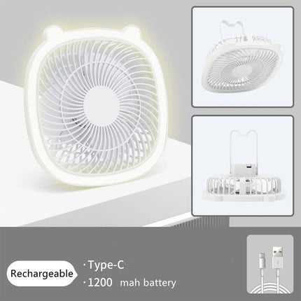 Rechargeable LED HANGING Desk Fan Small Quiet USB Powered Portable Table Fan