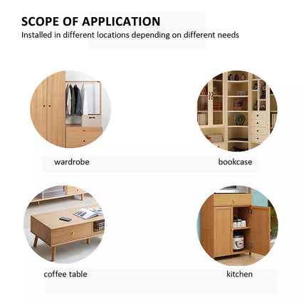12pcs Wooden Knob With Screws Wood Round Pull Knobs for Drawer Cabinet Door