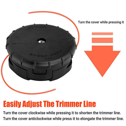 2PCS Speed Feed Head Large 450 Model 4.5" Fast Load Trimmer Line Bump Head