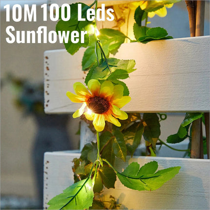 Fairy Lights Solar Fairy String Lights 10M 100 LED Ivy Vine Leaves Flower Garden